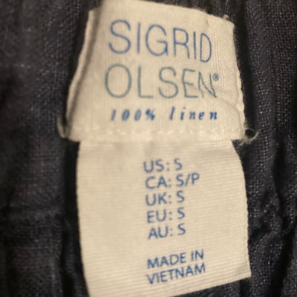 Sigrid Olsen Linen Wide Leg Cropped Pants - Picture 7 of 7